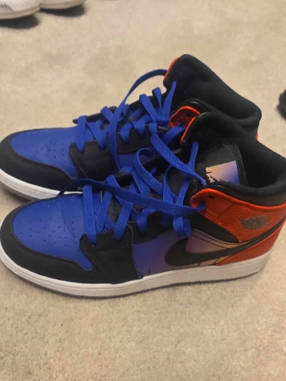 Jordan Kids High-Top Sneakers in Royal Blue, Black & Red